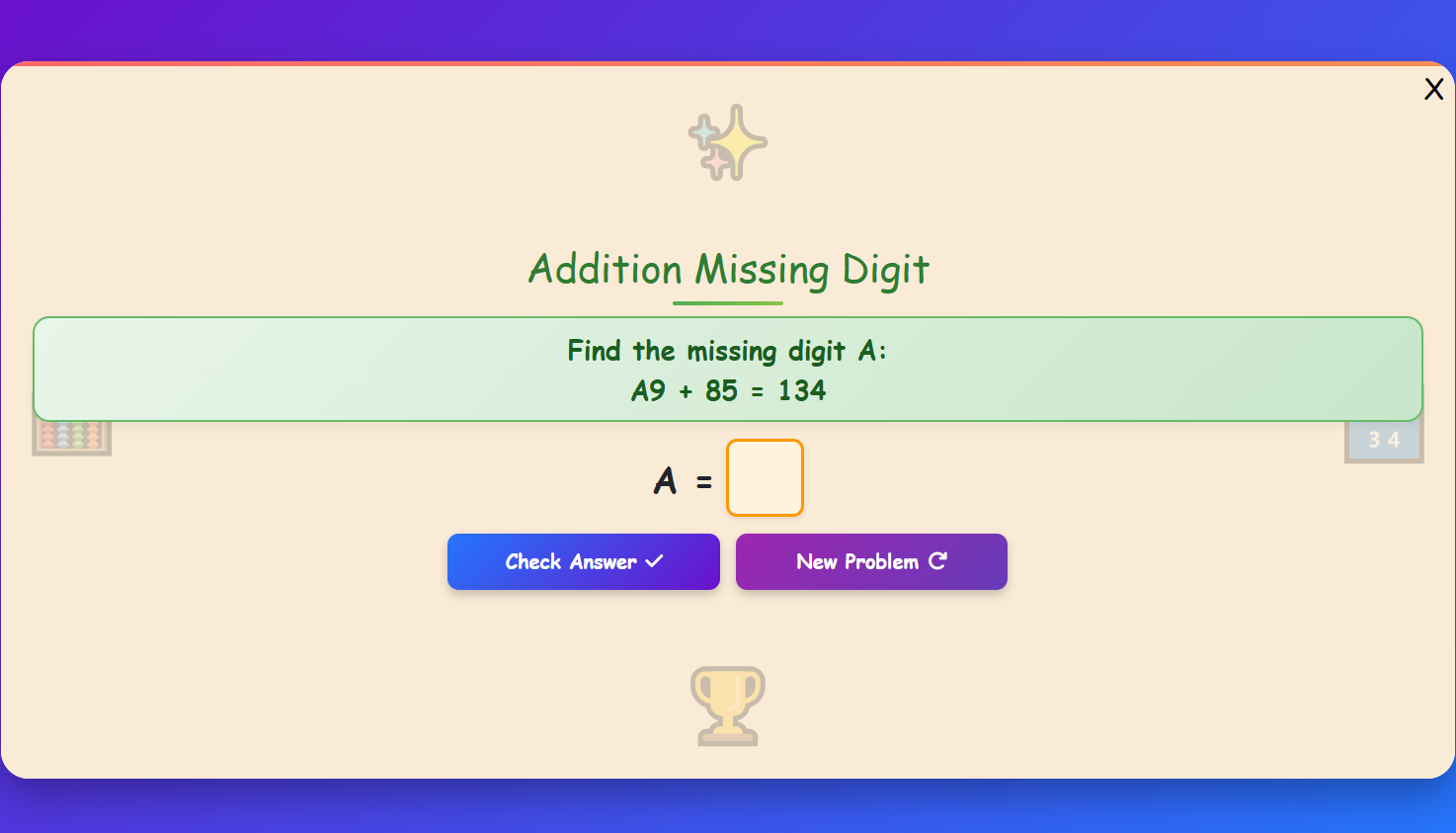 Missing Digits Practice