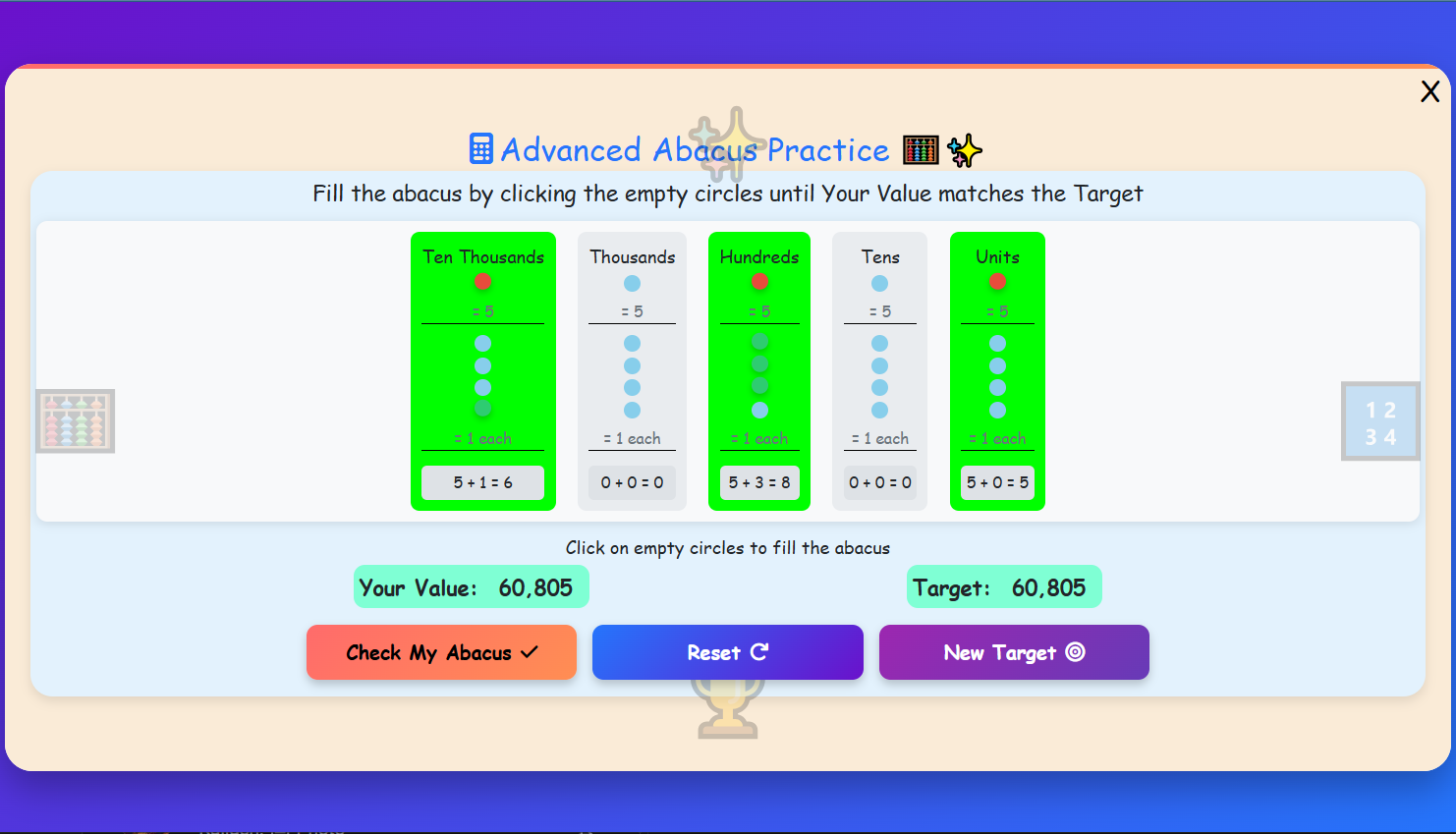Abacus Recognize Numbers Level-2 Activity