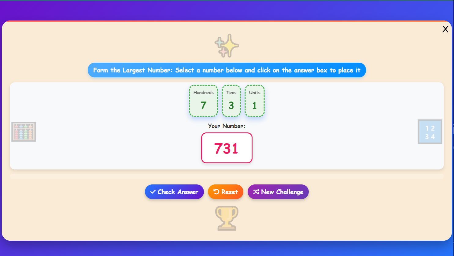 Formation of Numbers Challenge