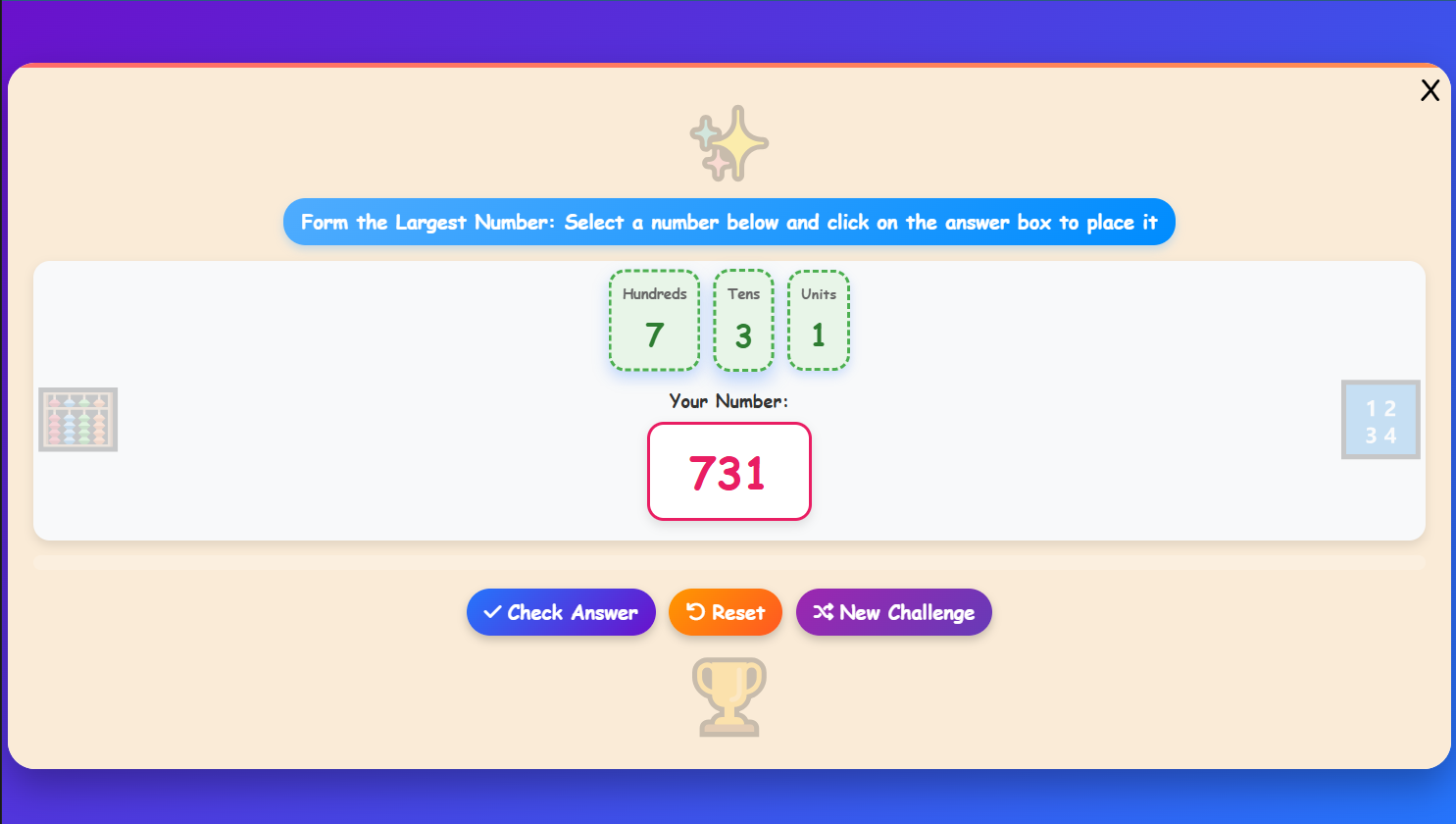 Formation of Numbers Challenge