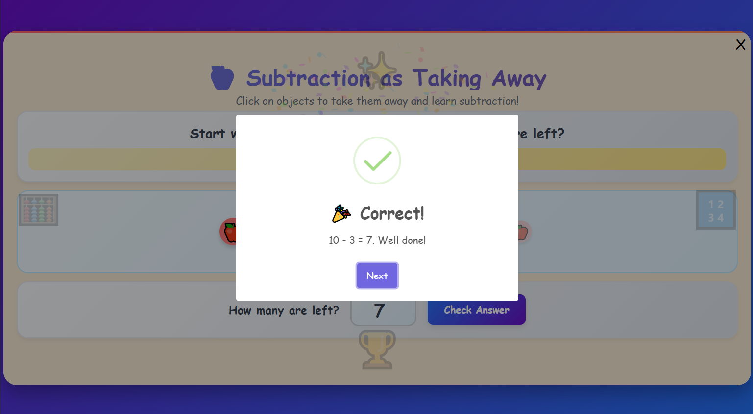 Subtraction as Taking Away