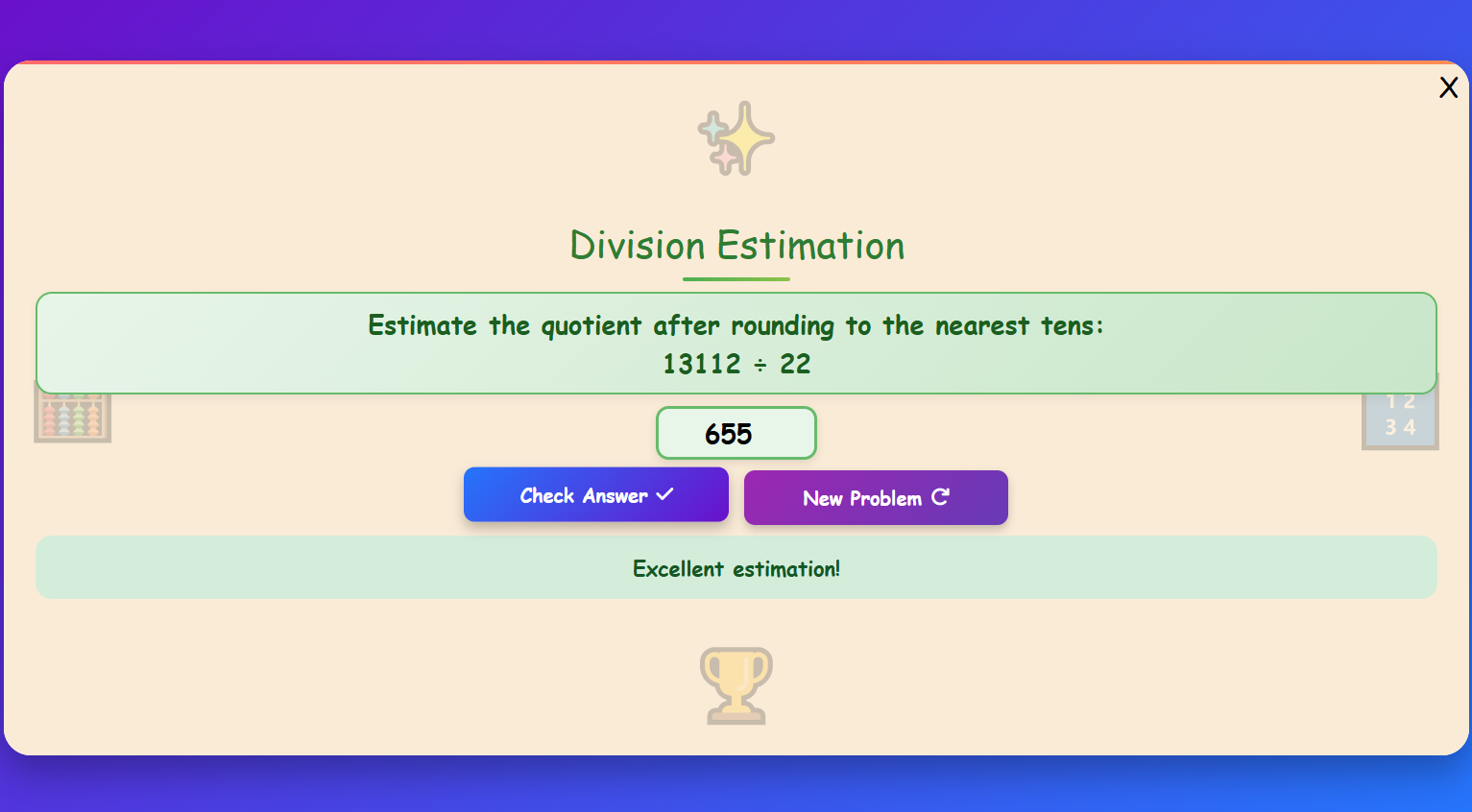 Estimating Quotients Practice