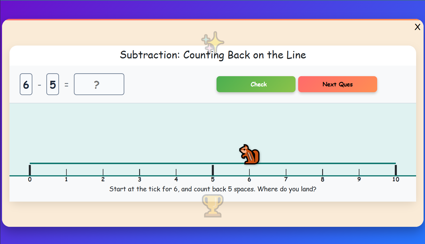 Subtraction: Counting Back on the Line