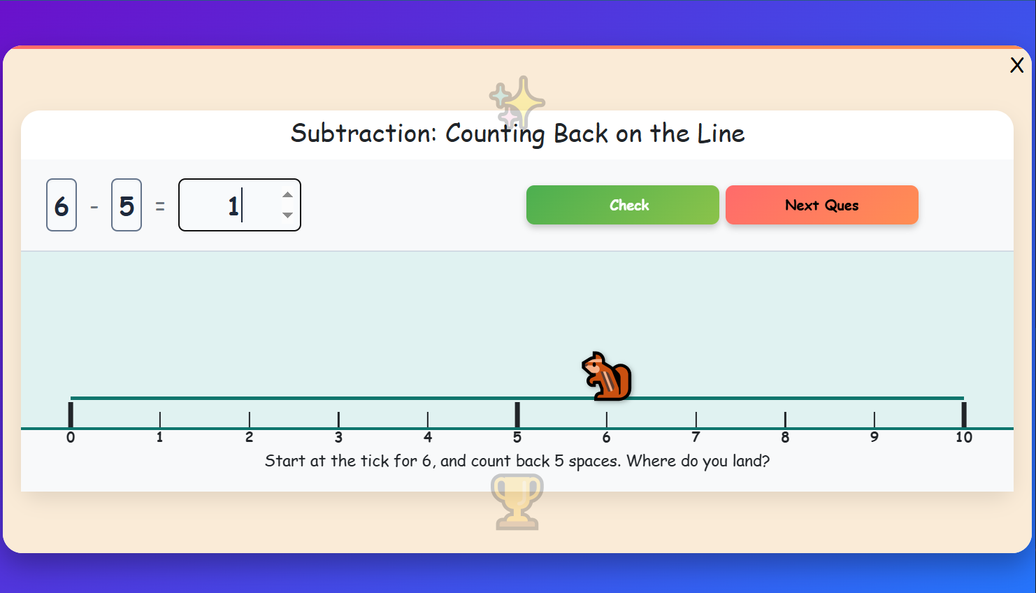 Subtraction: Counting Back on the Line