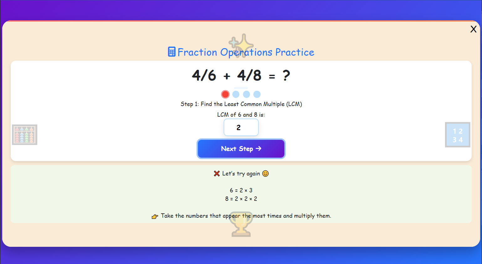 Fraction Operations Practice