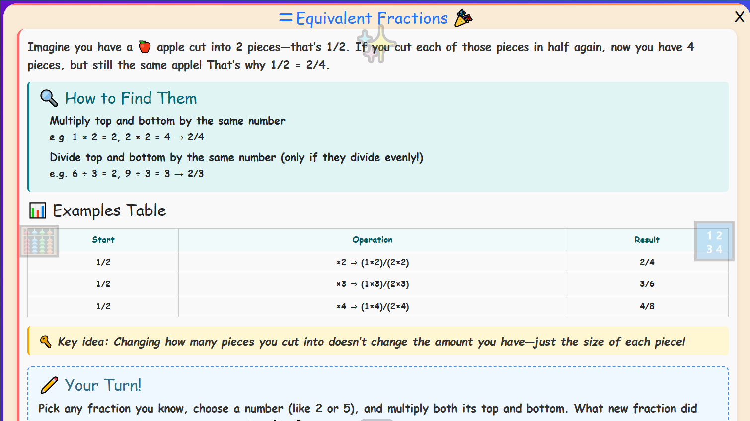 Equivalent Fractions Lesson