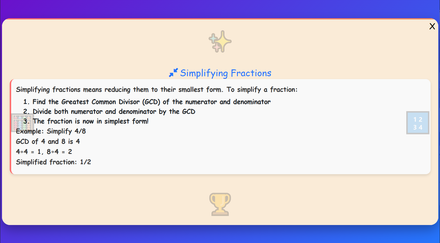 Simplify Fractions Lesson