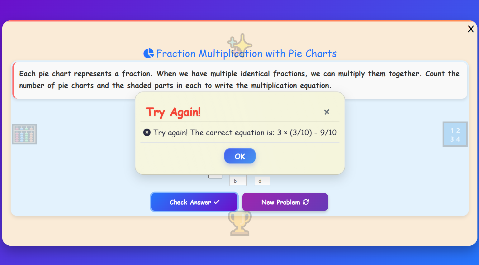 Fraction Multiplication with Pie Charts