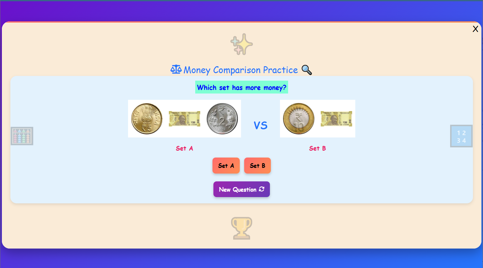 Money Comparison Practice