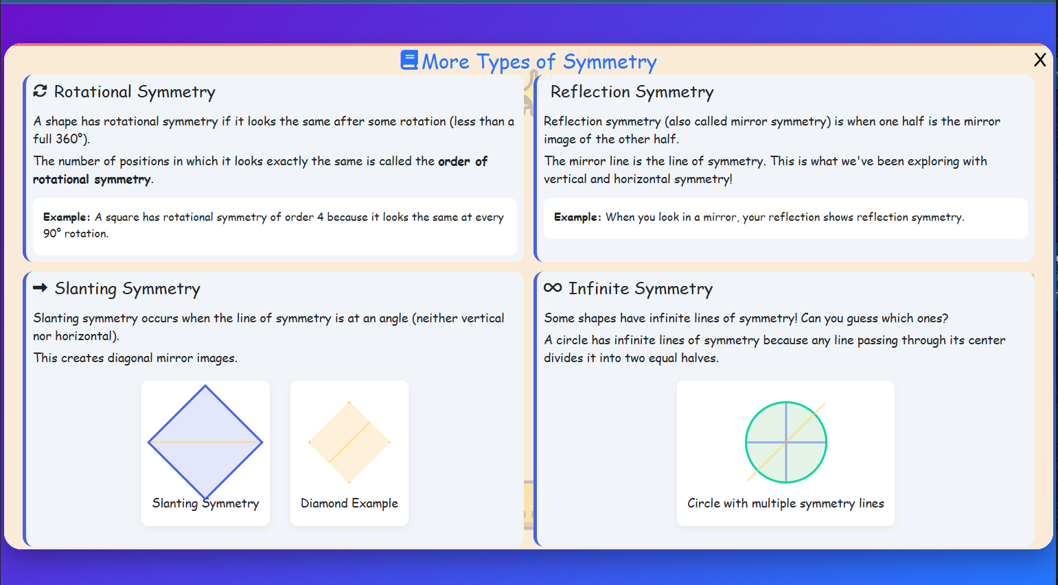 More Types of Symmetry