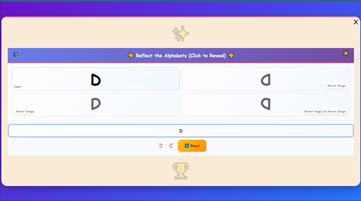 Reflect the Alphabets