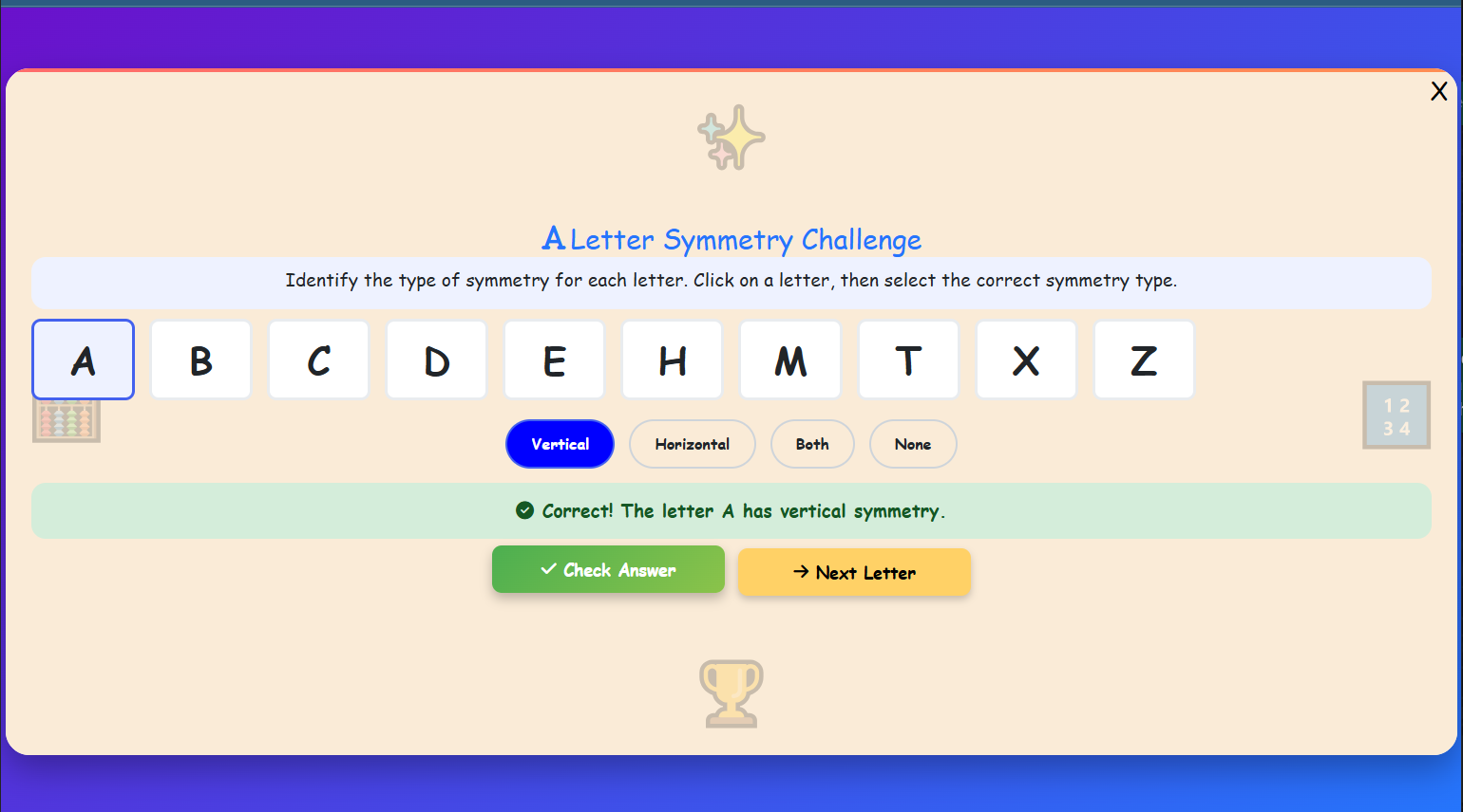 Letter Symmetry Challenge