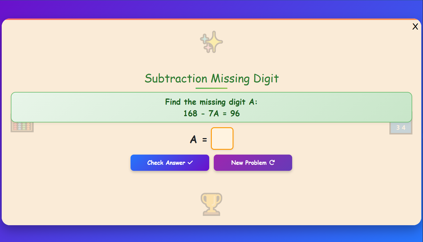 Missing Digits Practice