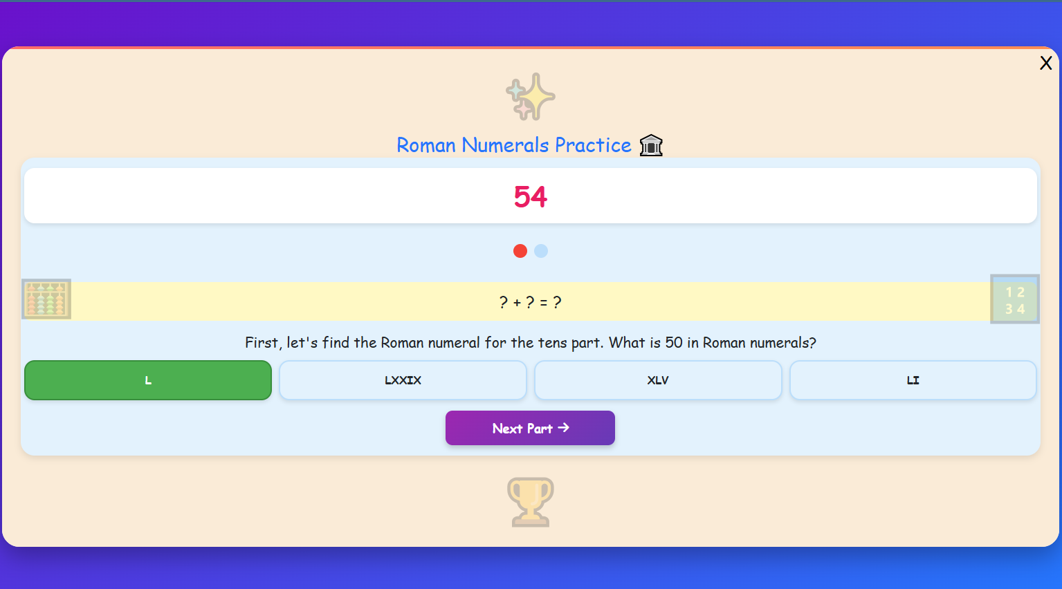 Roman Numerals Practice