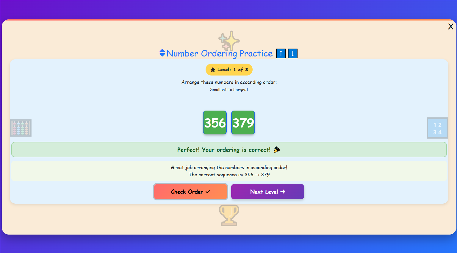 Number Ordering Practice