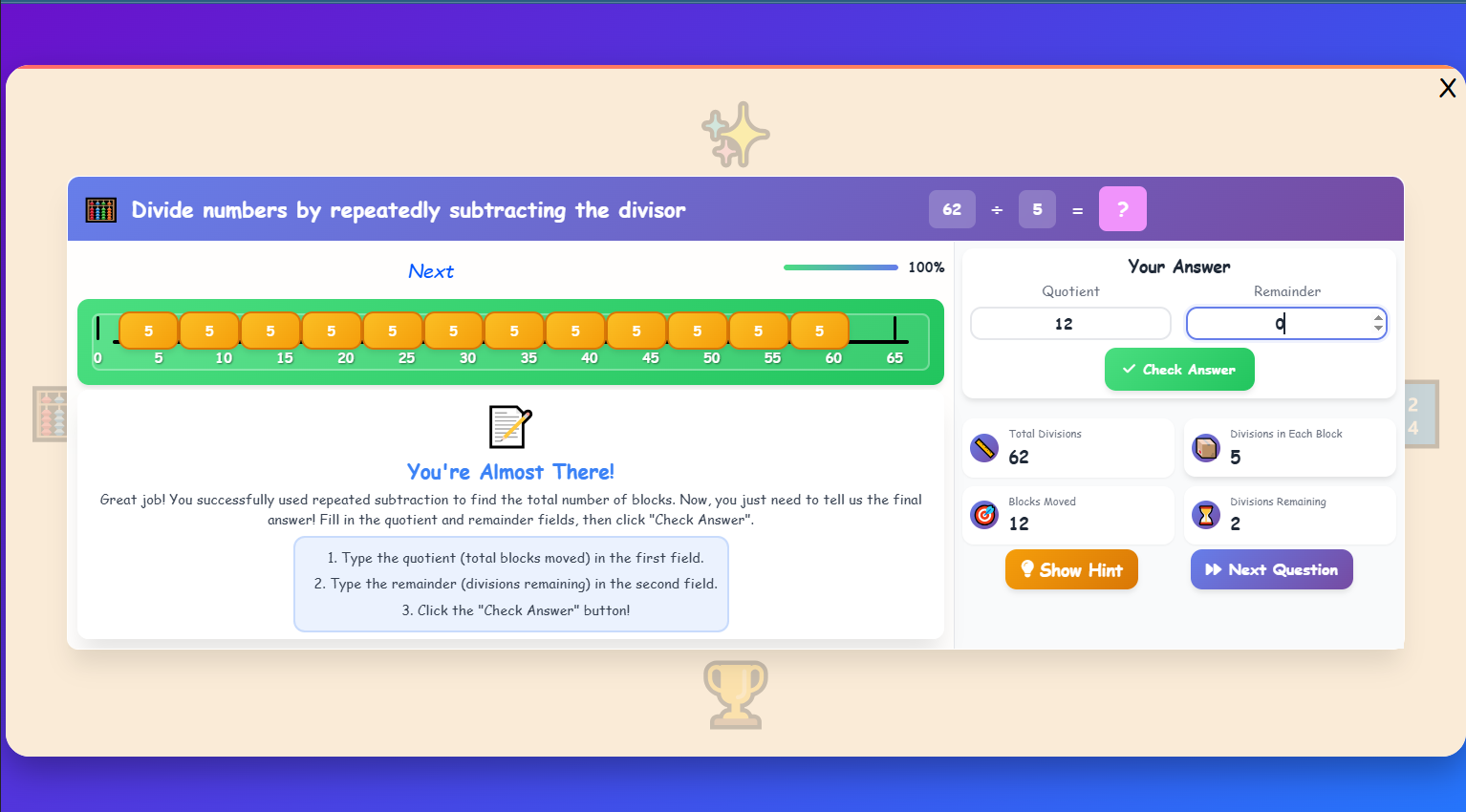 Division Number Line