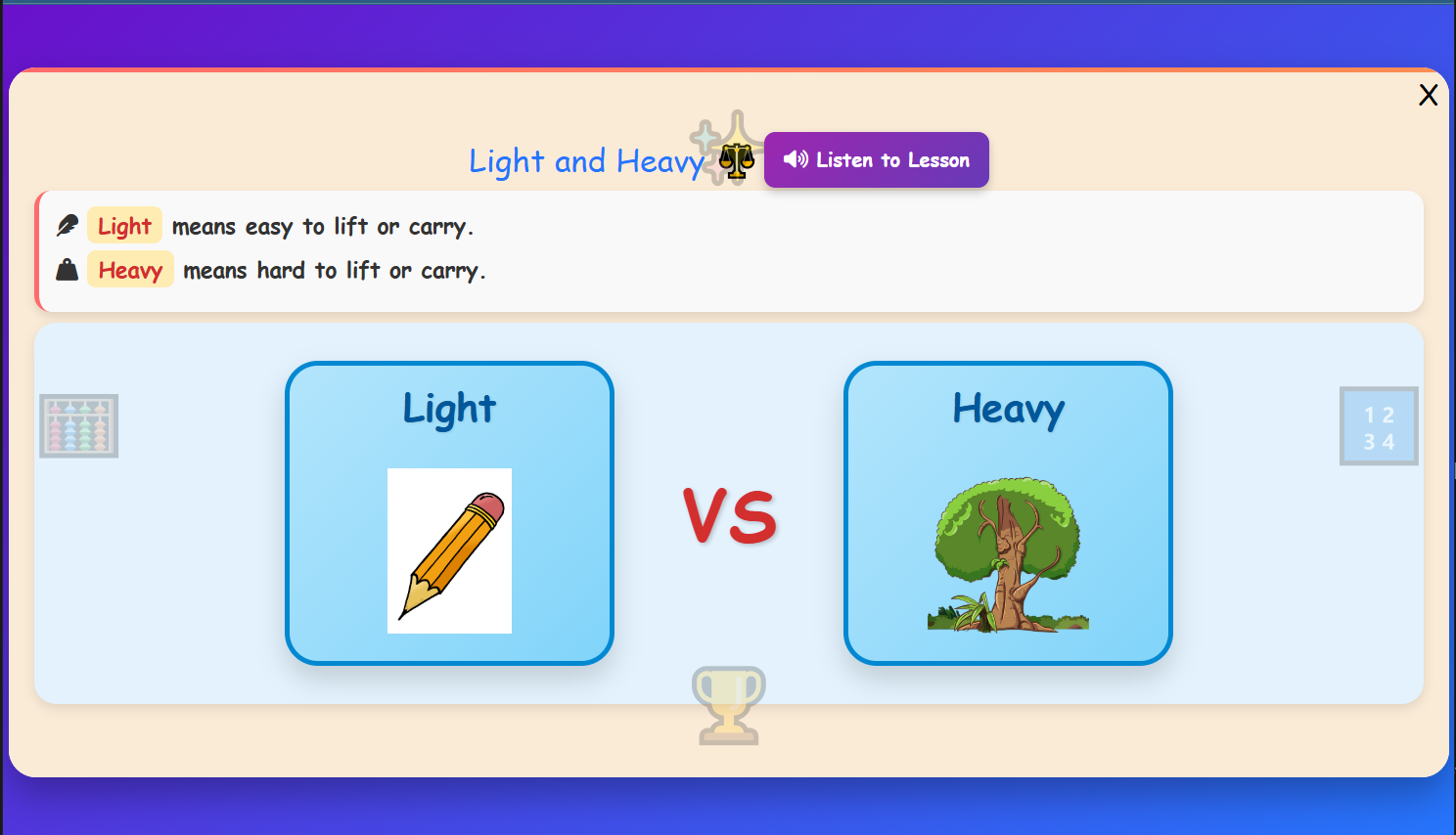 Light & Heavy Lesson