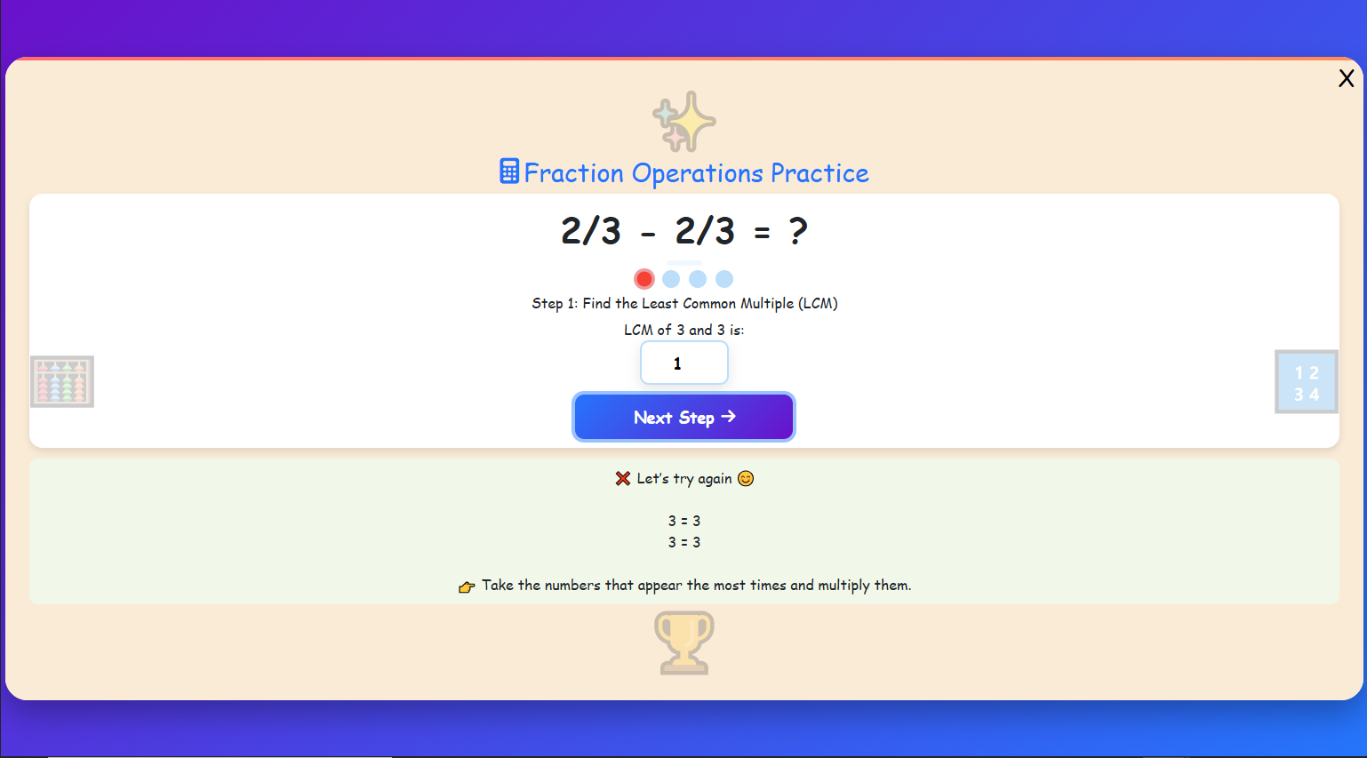 Fraction Operations Practice