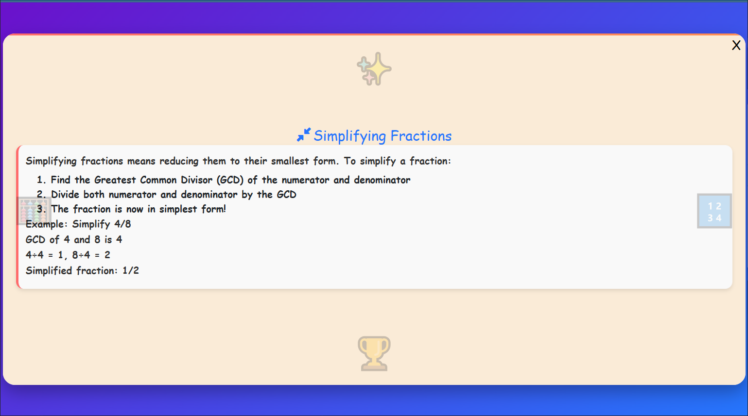 Simplify Fractions Lesson