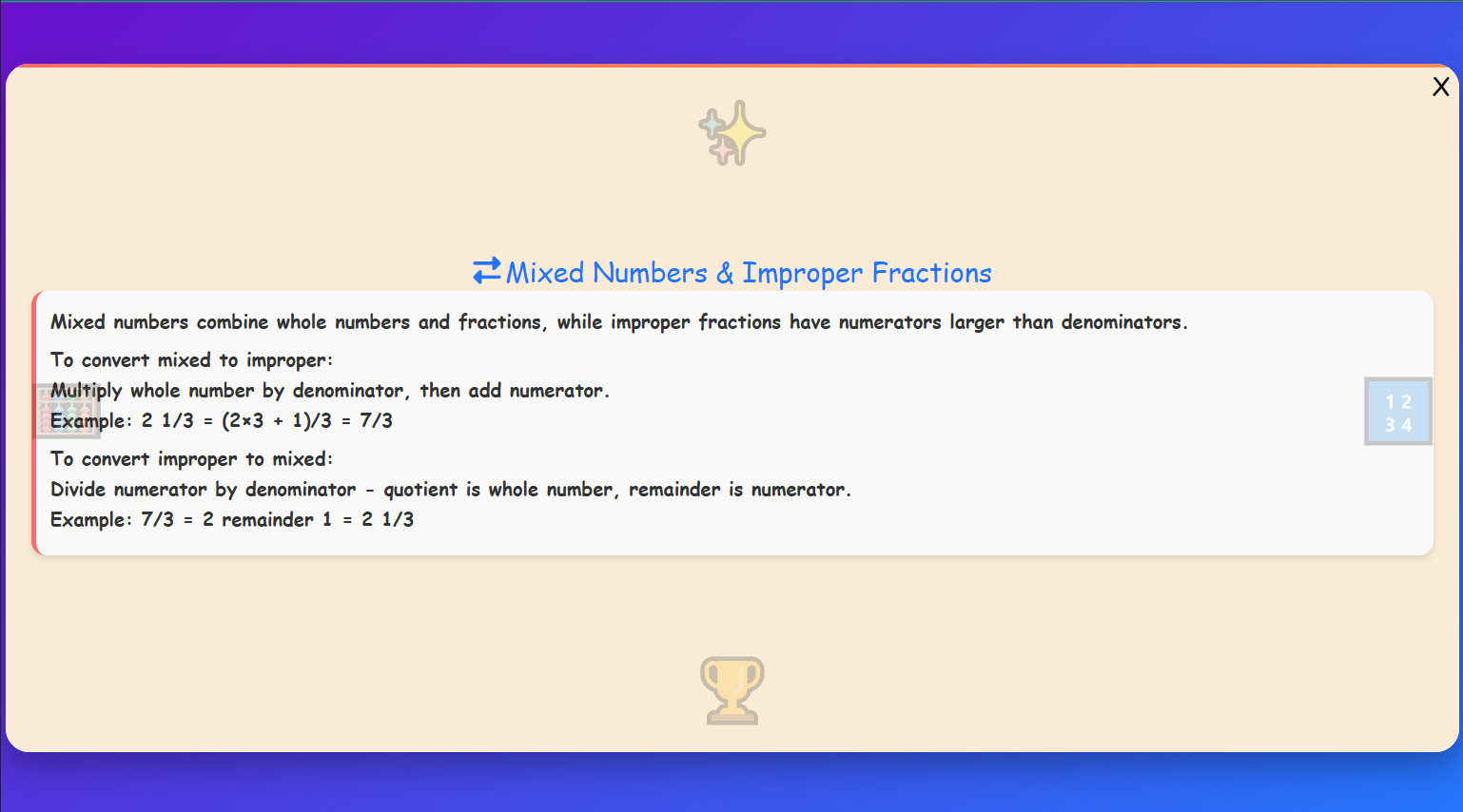 Mixed Numbers & Improper Fractions Lesson