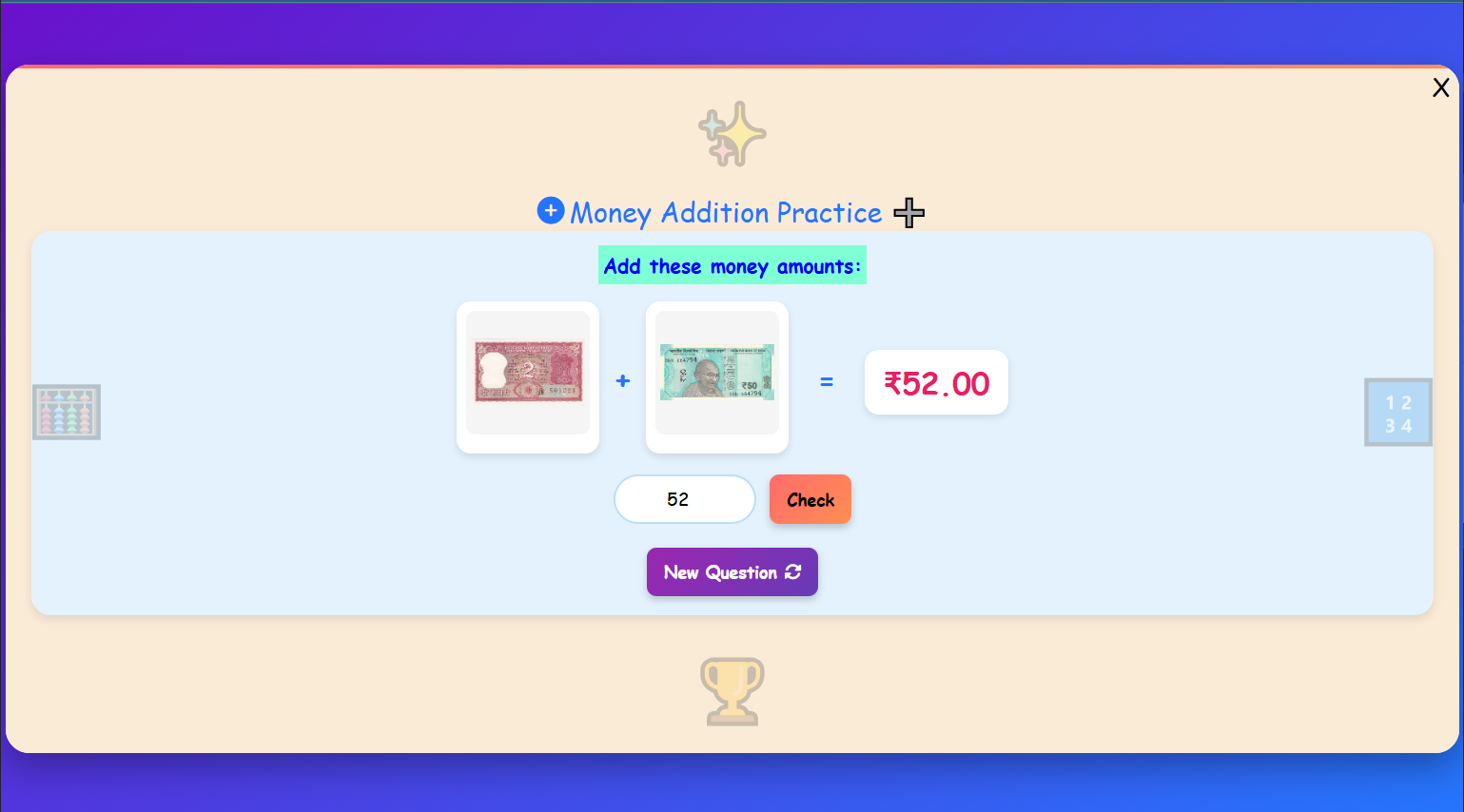 Money Addition Practice