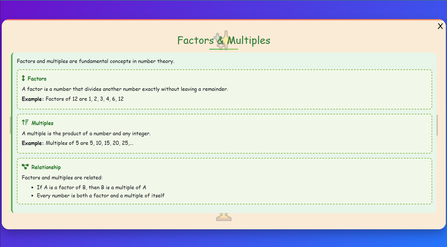 Factors & Multiples Lesson