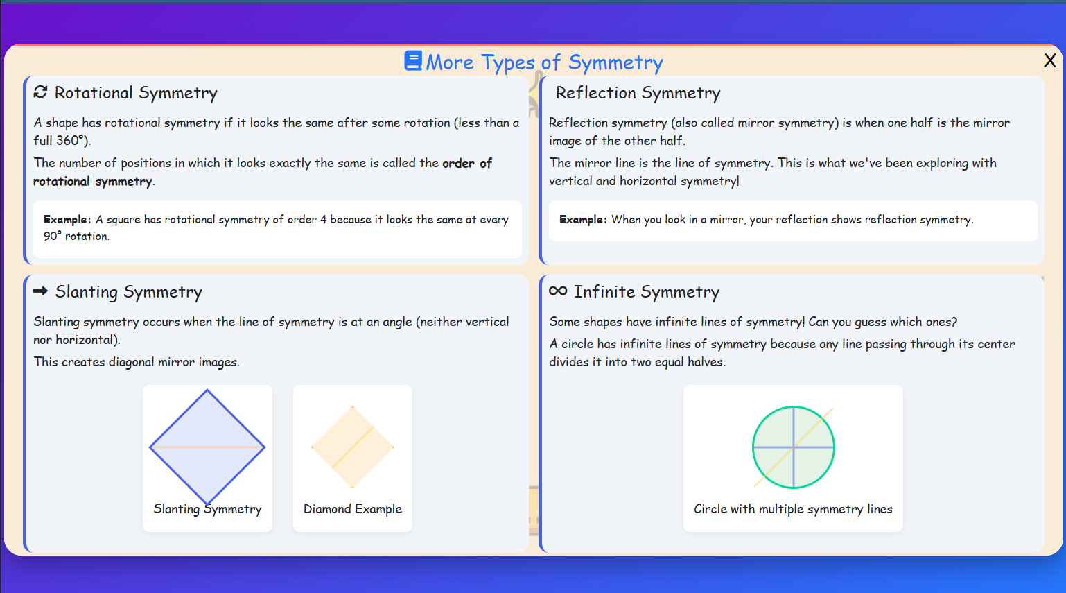 More Types of Symmetry