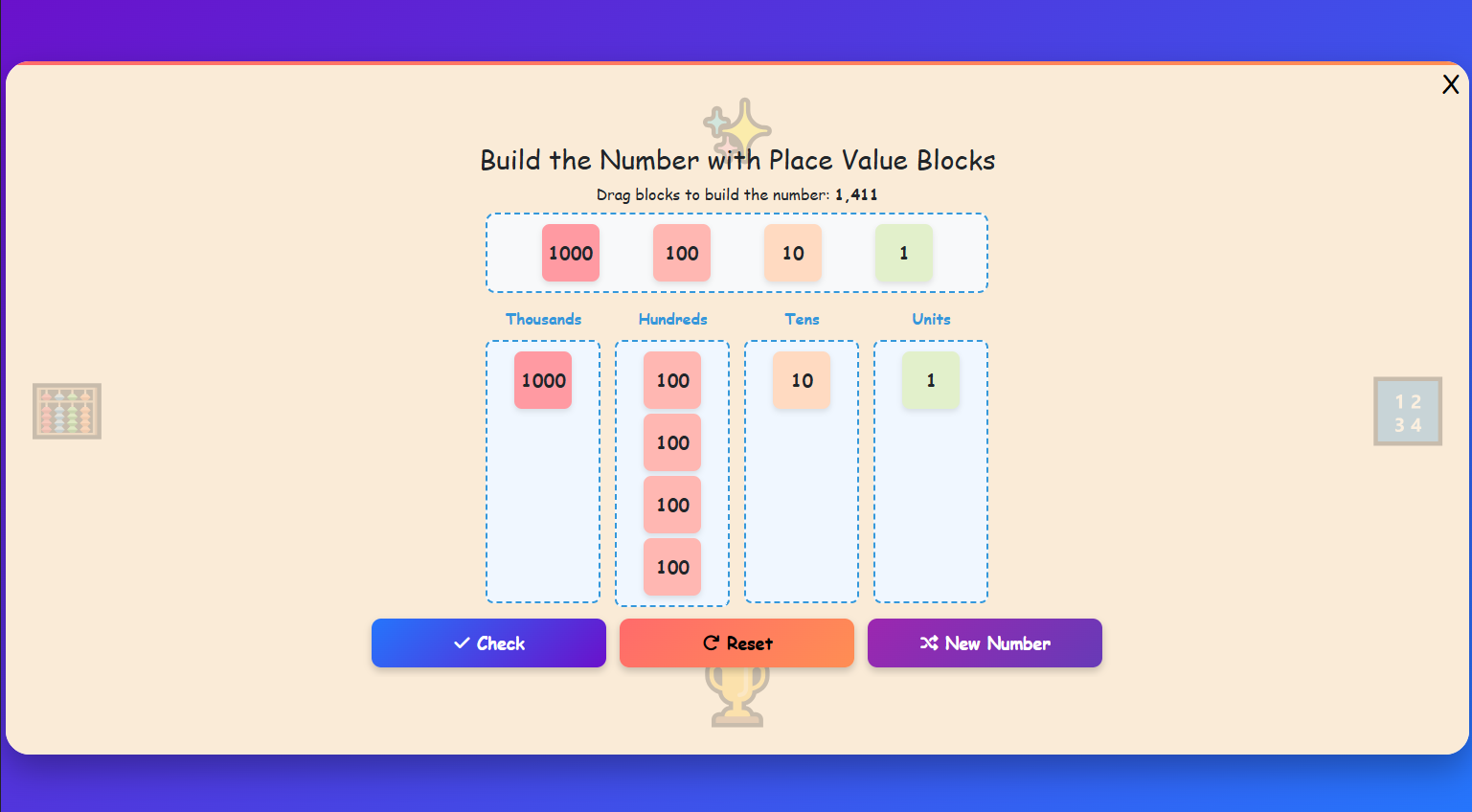 Build the Number with Place Value Blocks