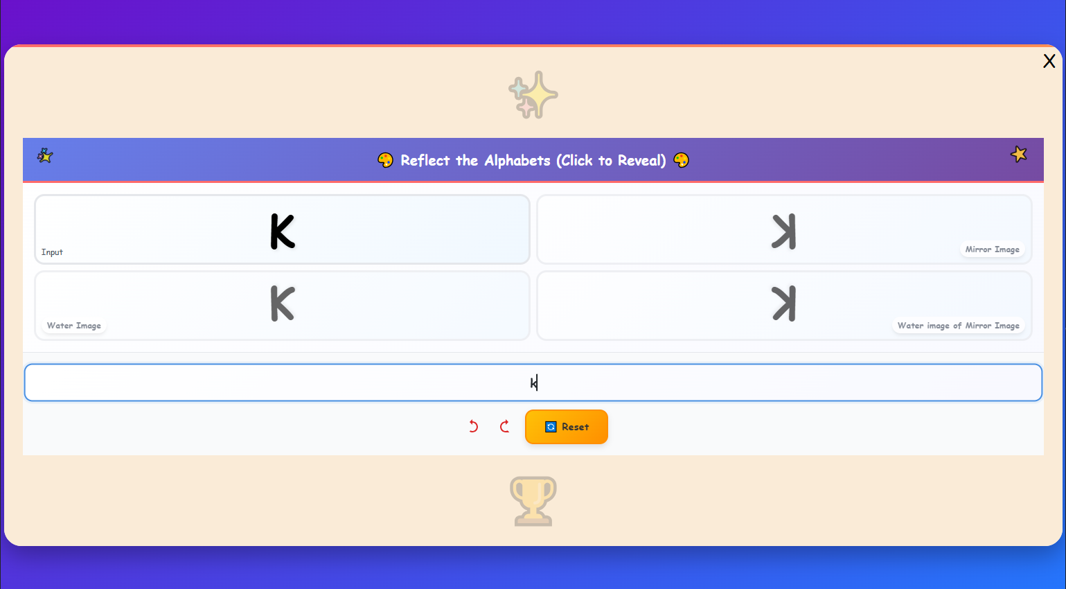 Reflect the Alphabets