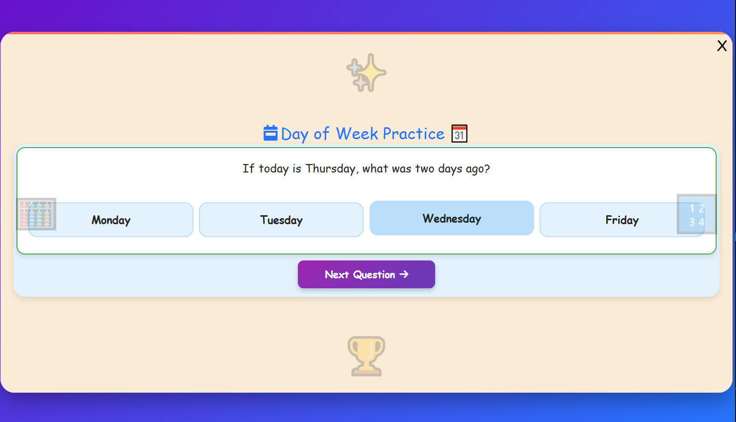 Day of Week Practice