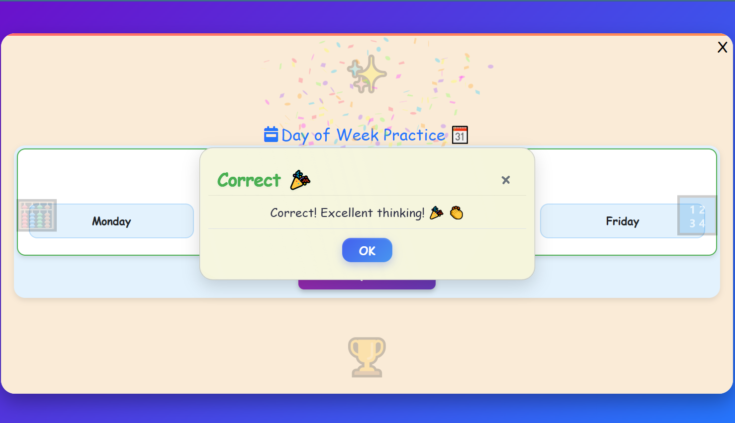 Day of Week Practice