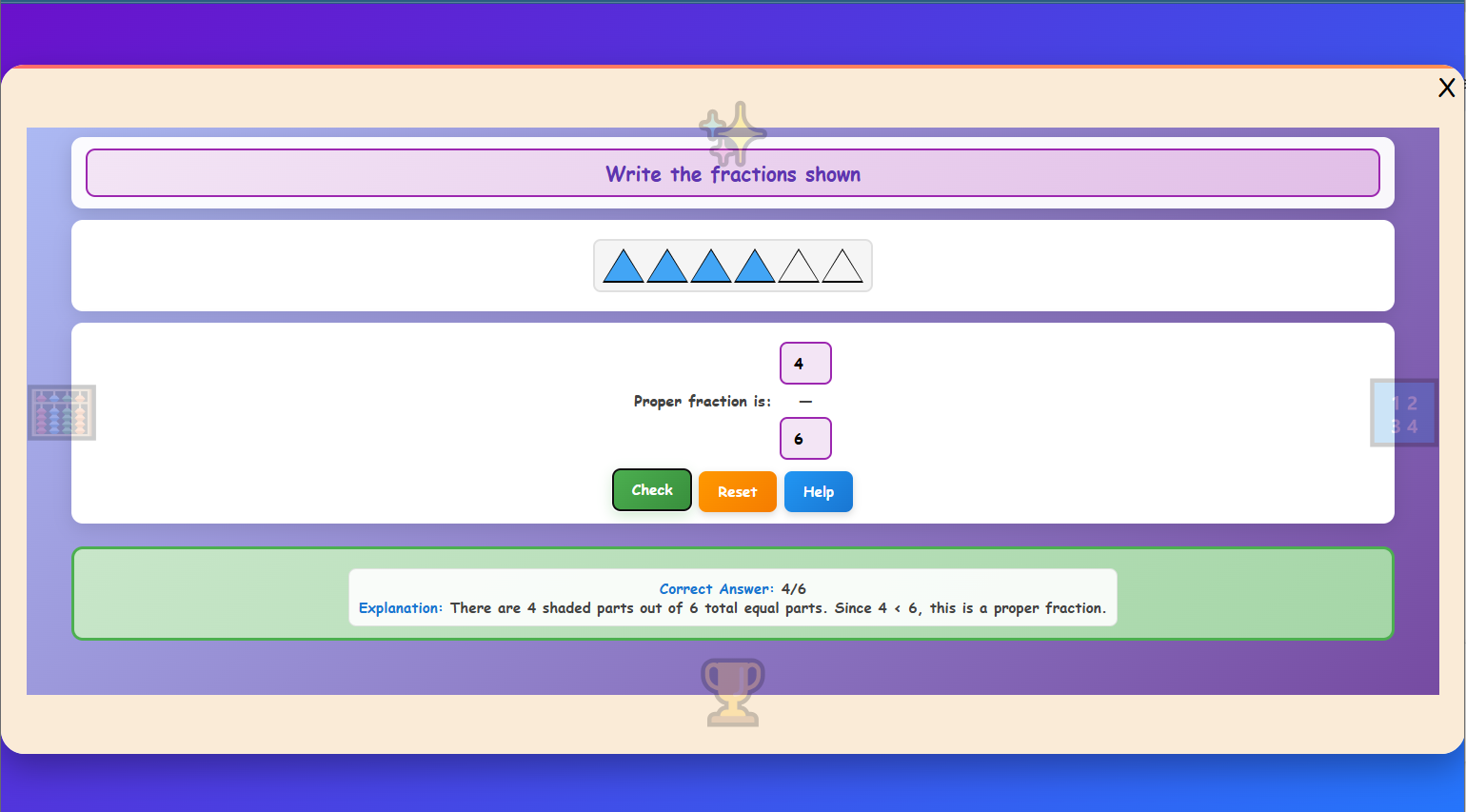 Fraction Identification Game