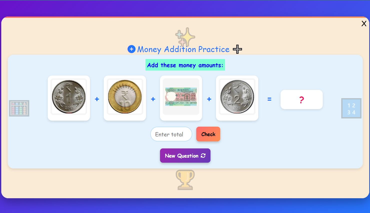 Money Addition Practice