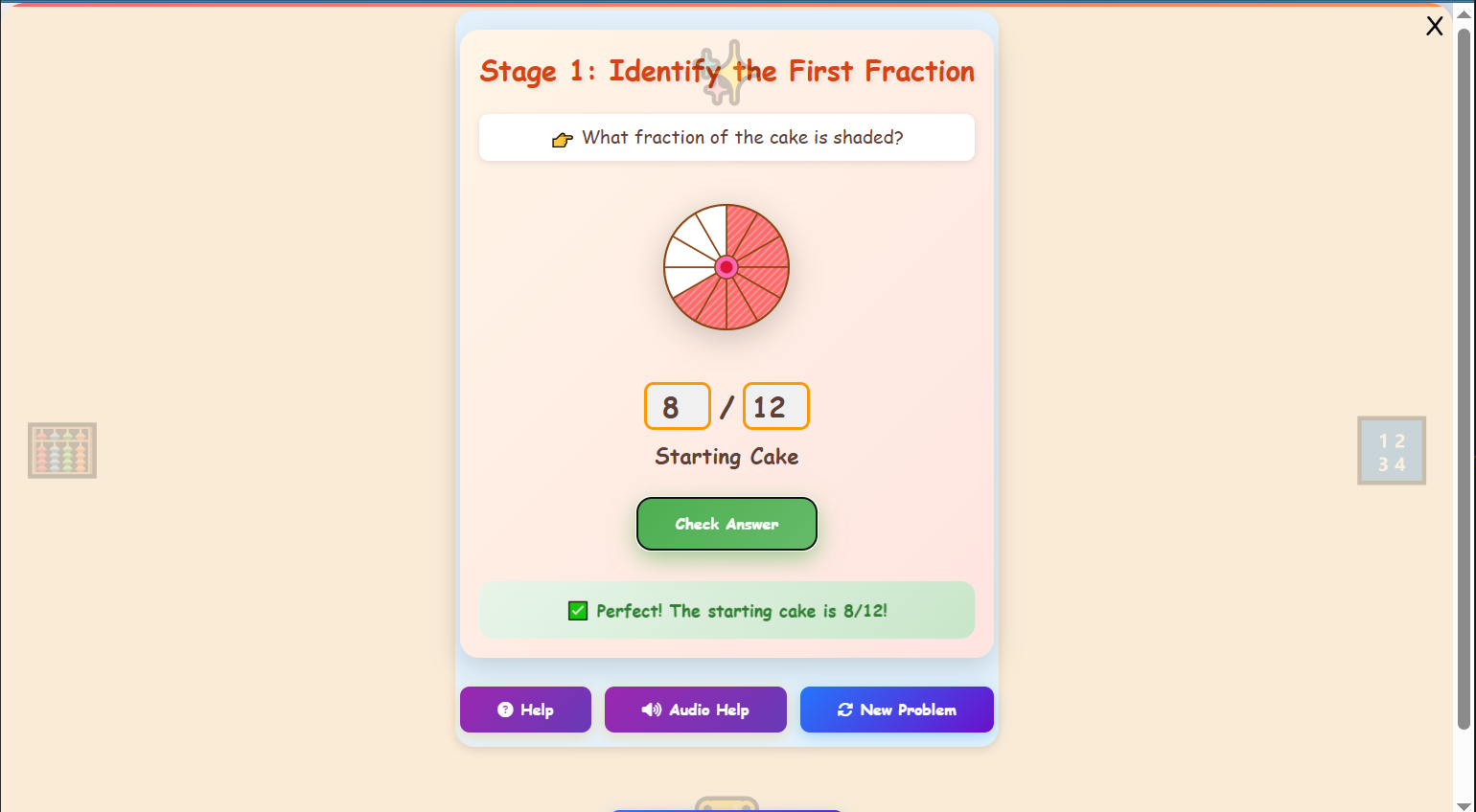 Cake Fractions: Sweet Subtractions Game