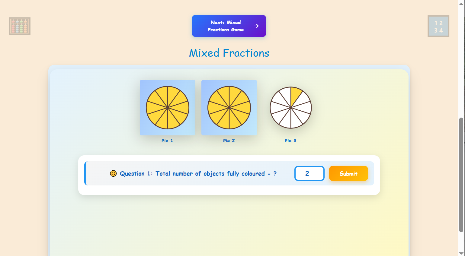 Mixed Fraction Representation Game