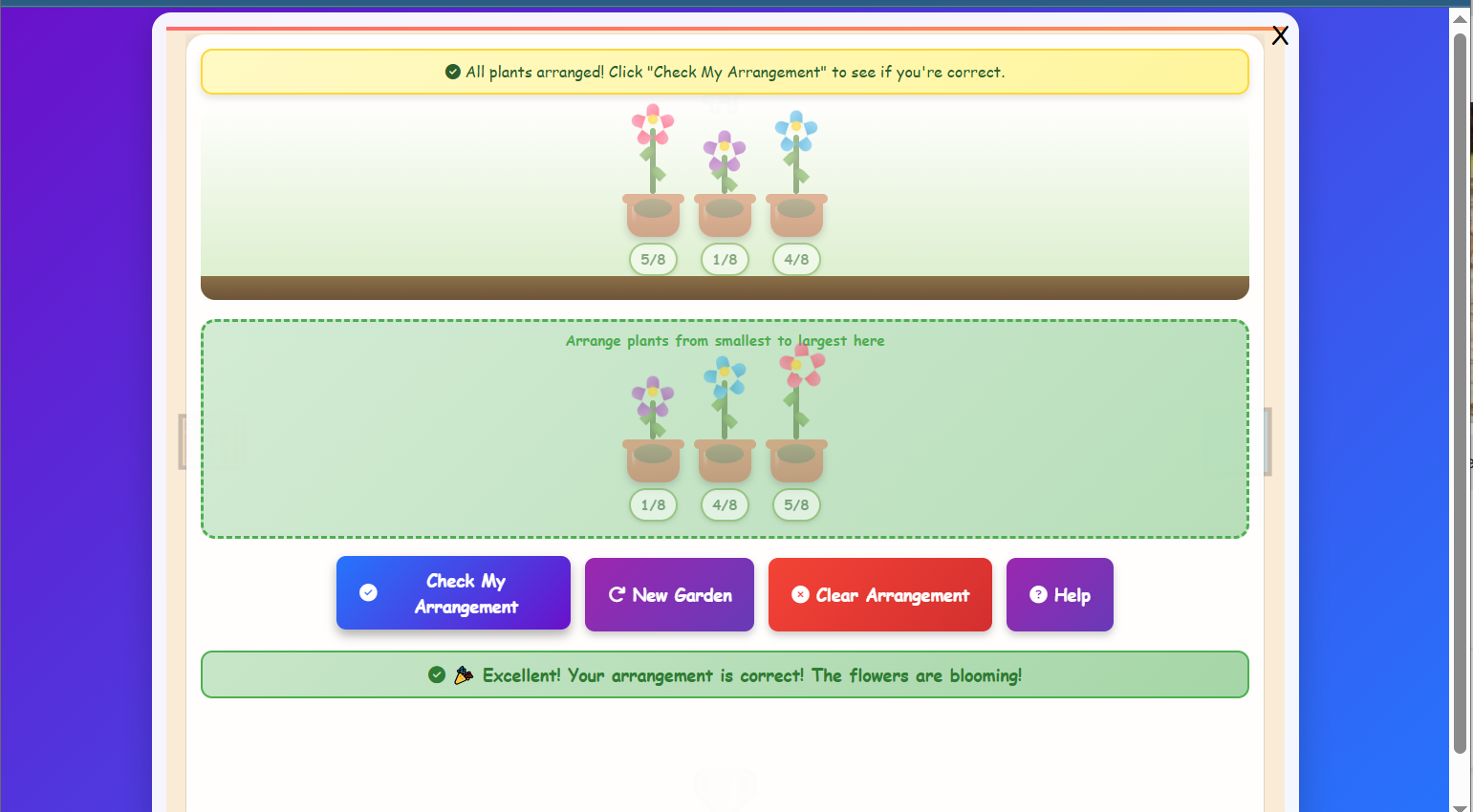 Fraction Garden – Grow from Small to Big