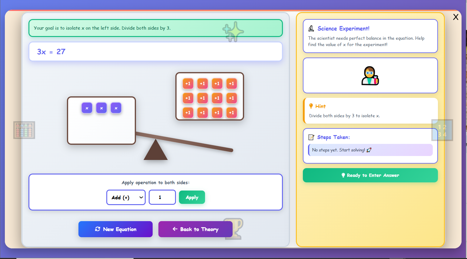 Solving Equations Theory