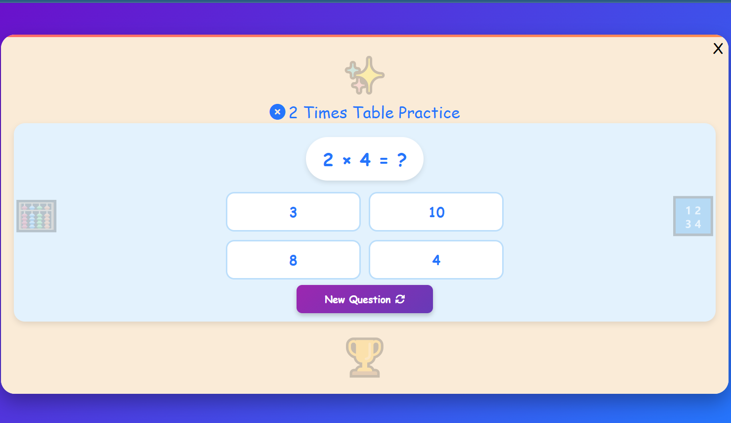 Table of 2 Challenge