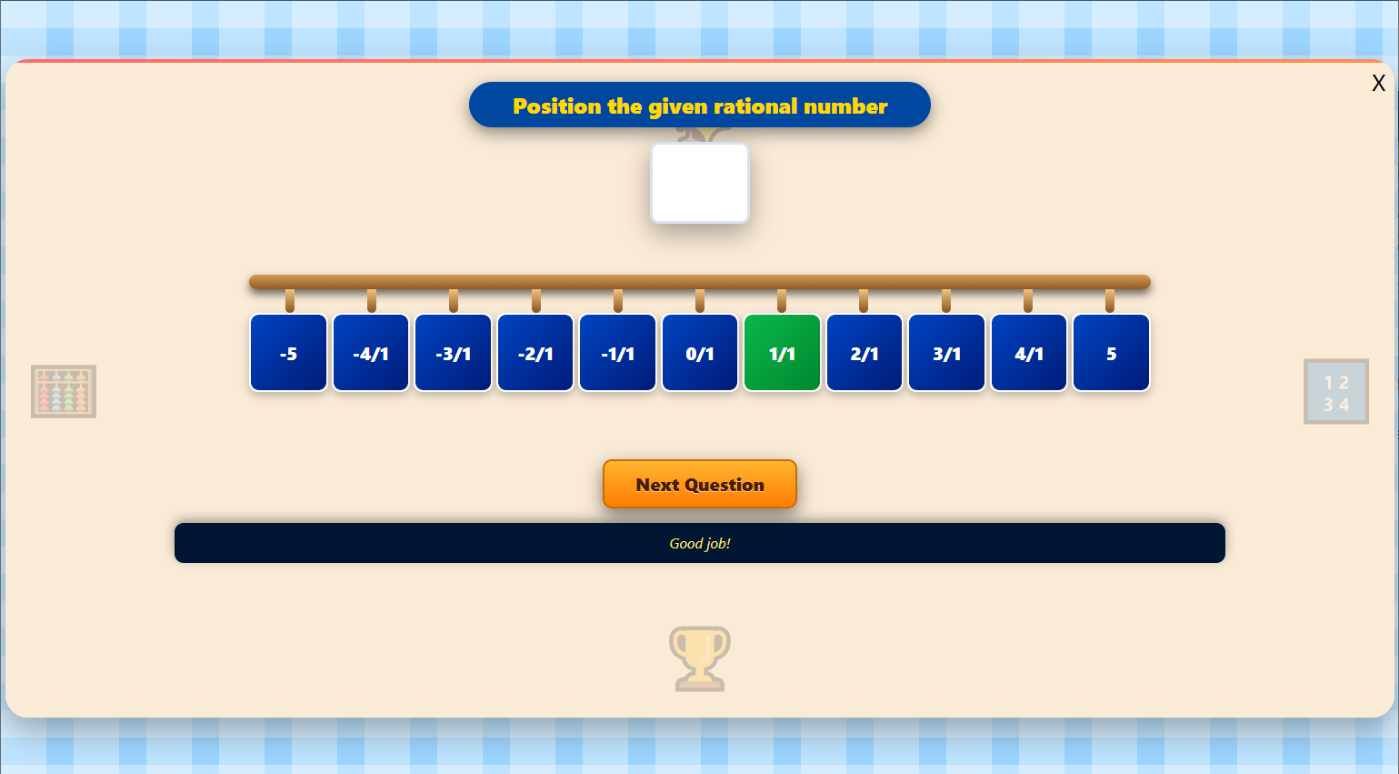 Position the Given Rational Number