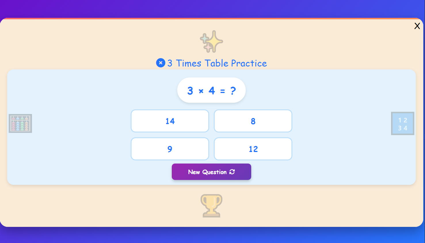 Table of 3 Challenge