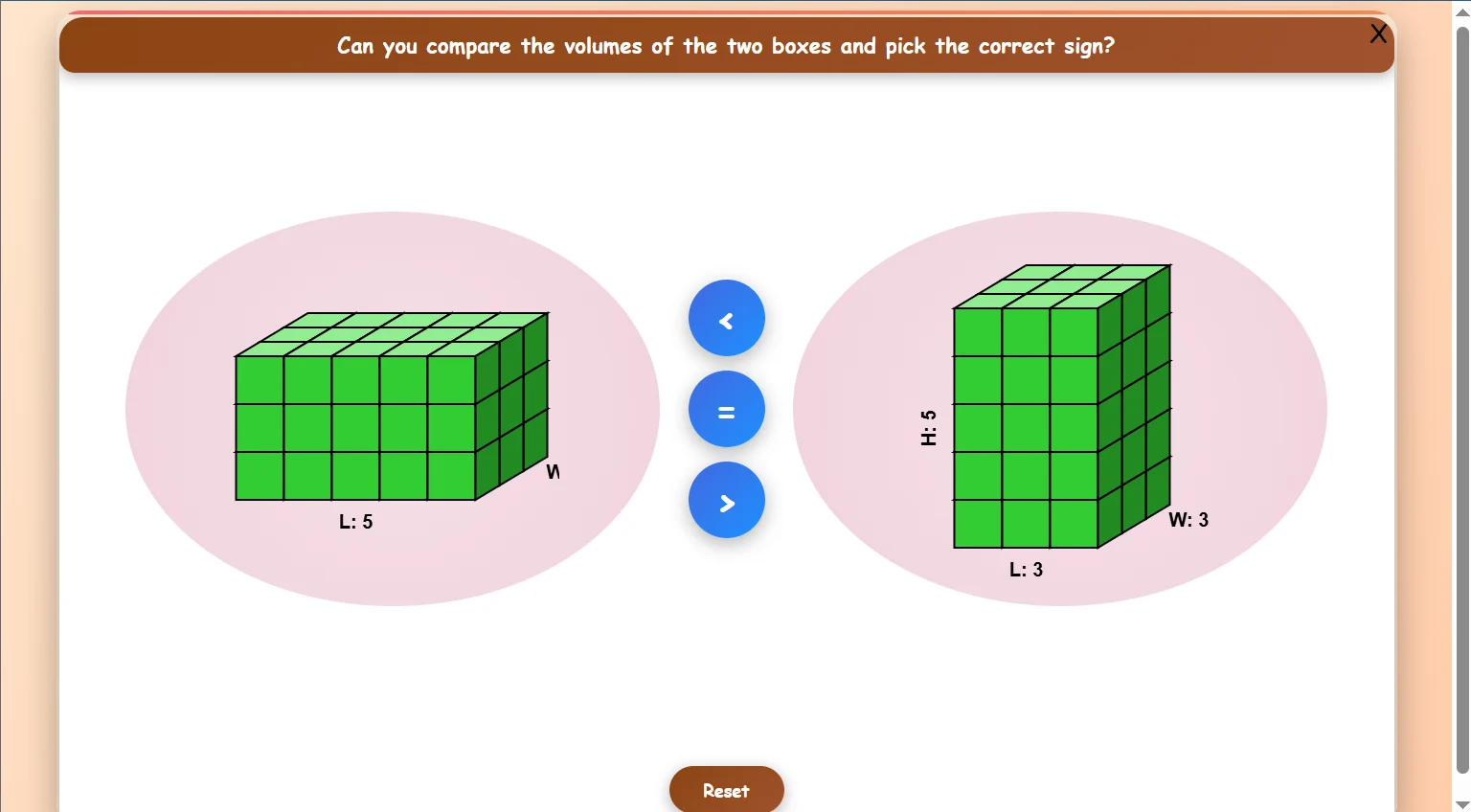 Compare Volumes - Interactive Game
