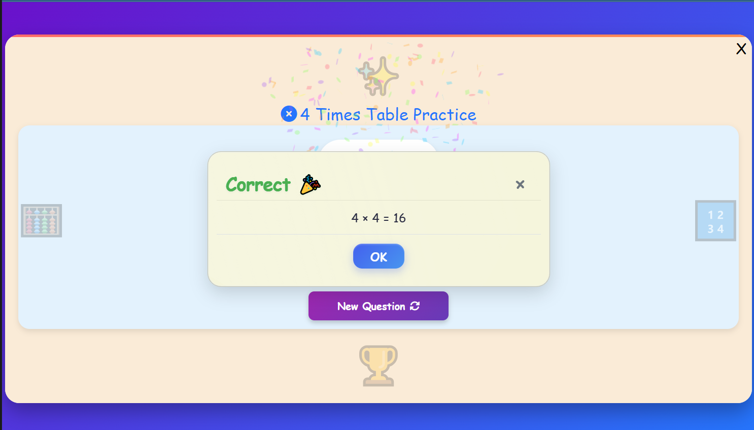 Table of 4 Challenge