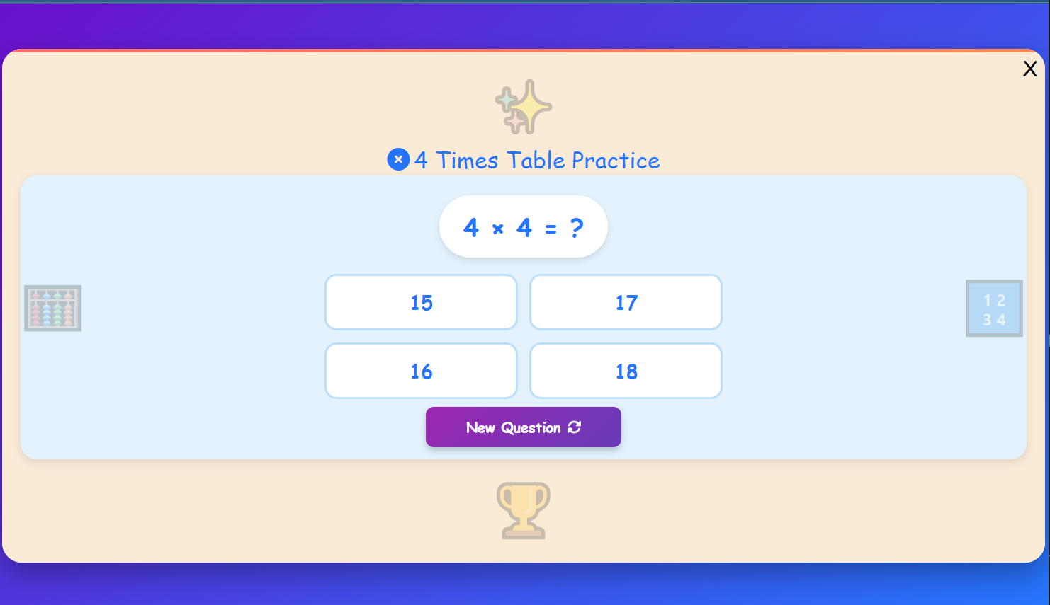 Table of 4 Challenge