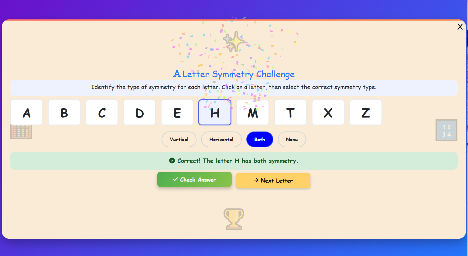 Letter Symmetry Challenge