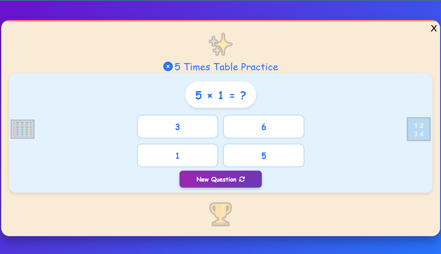 Table of 5 Challenge