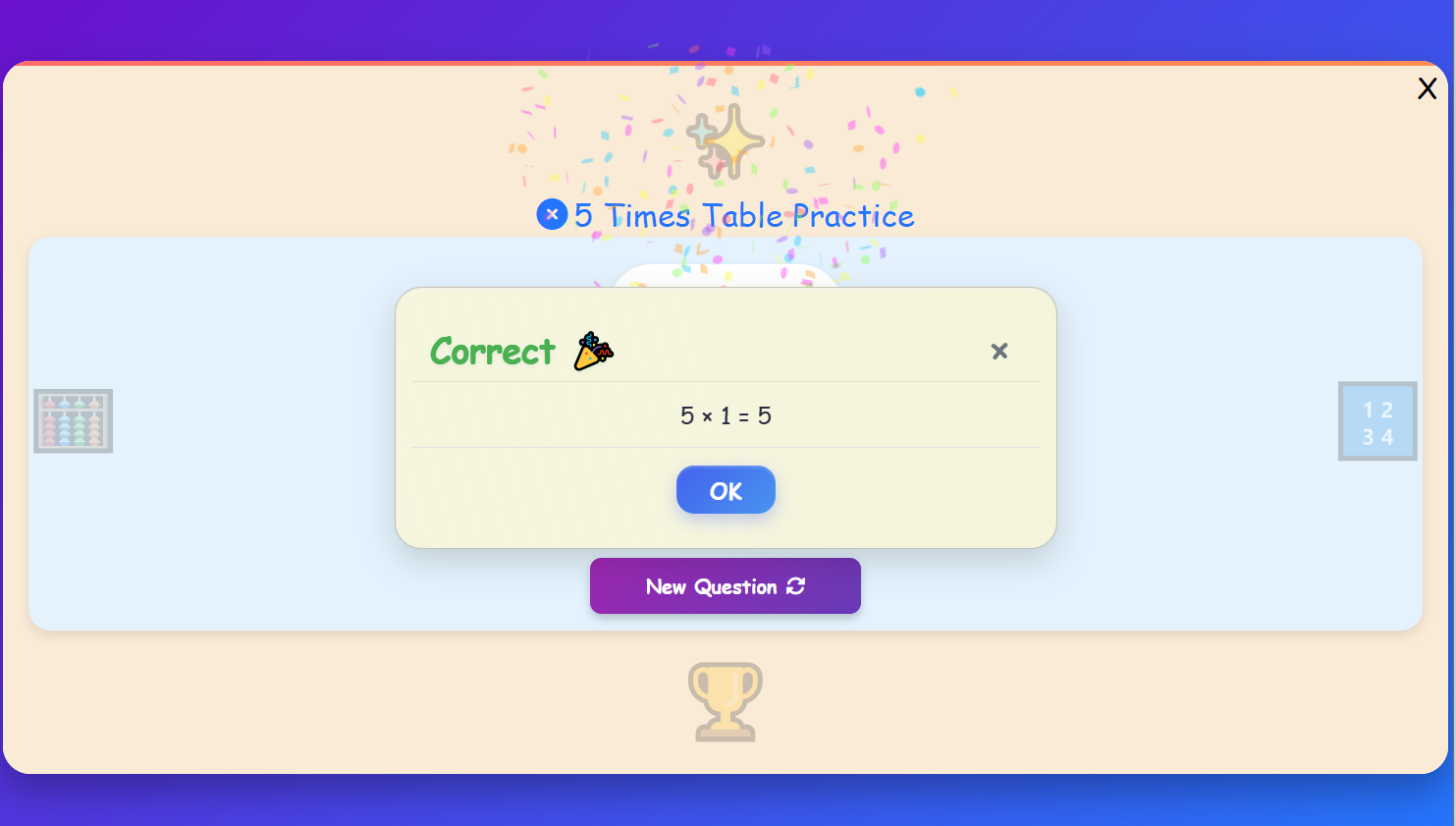 Table of 5 Challenge