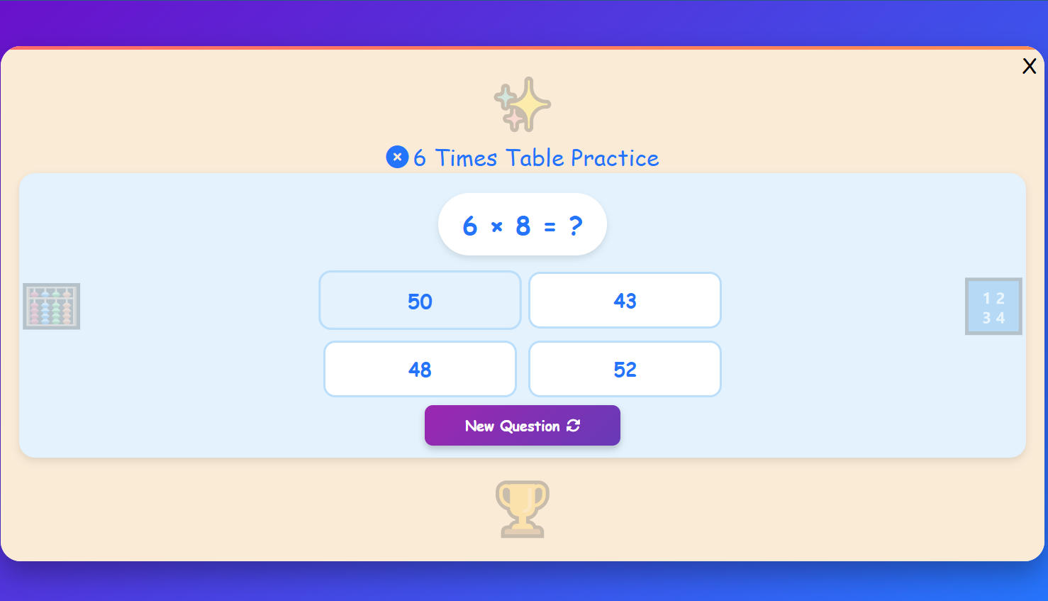 Table of 6 Challenge