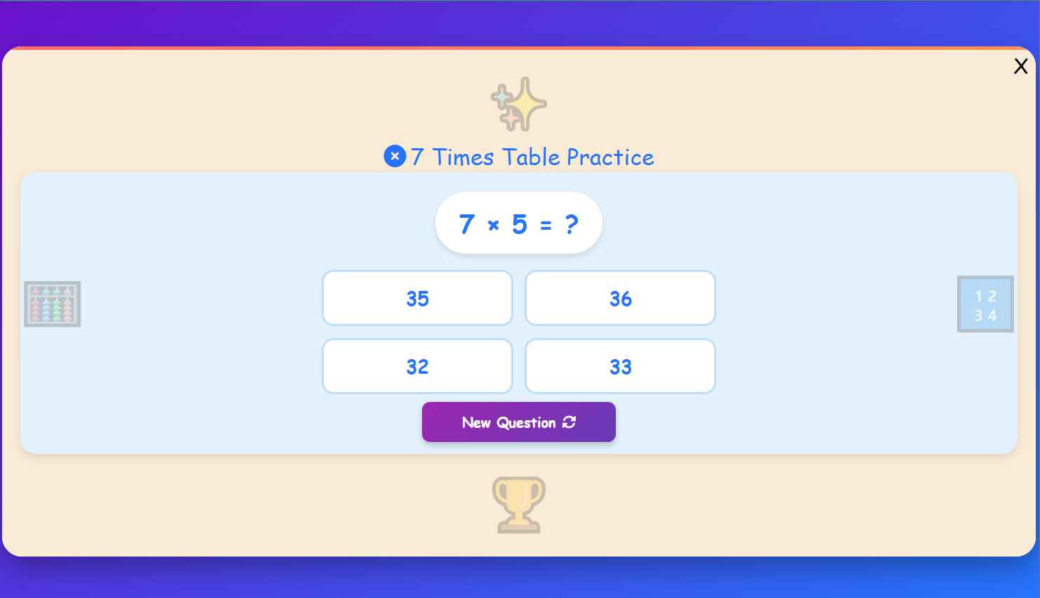 Table of 7 Challenge
