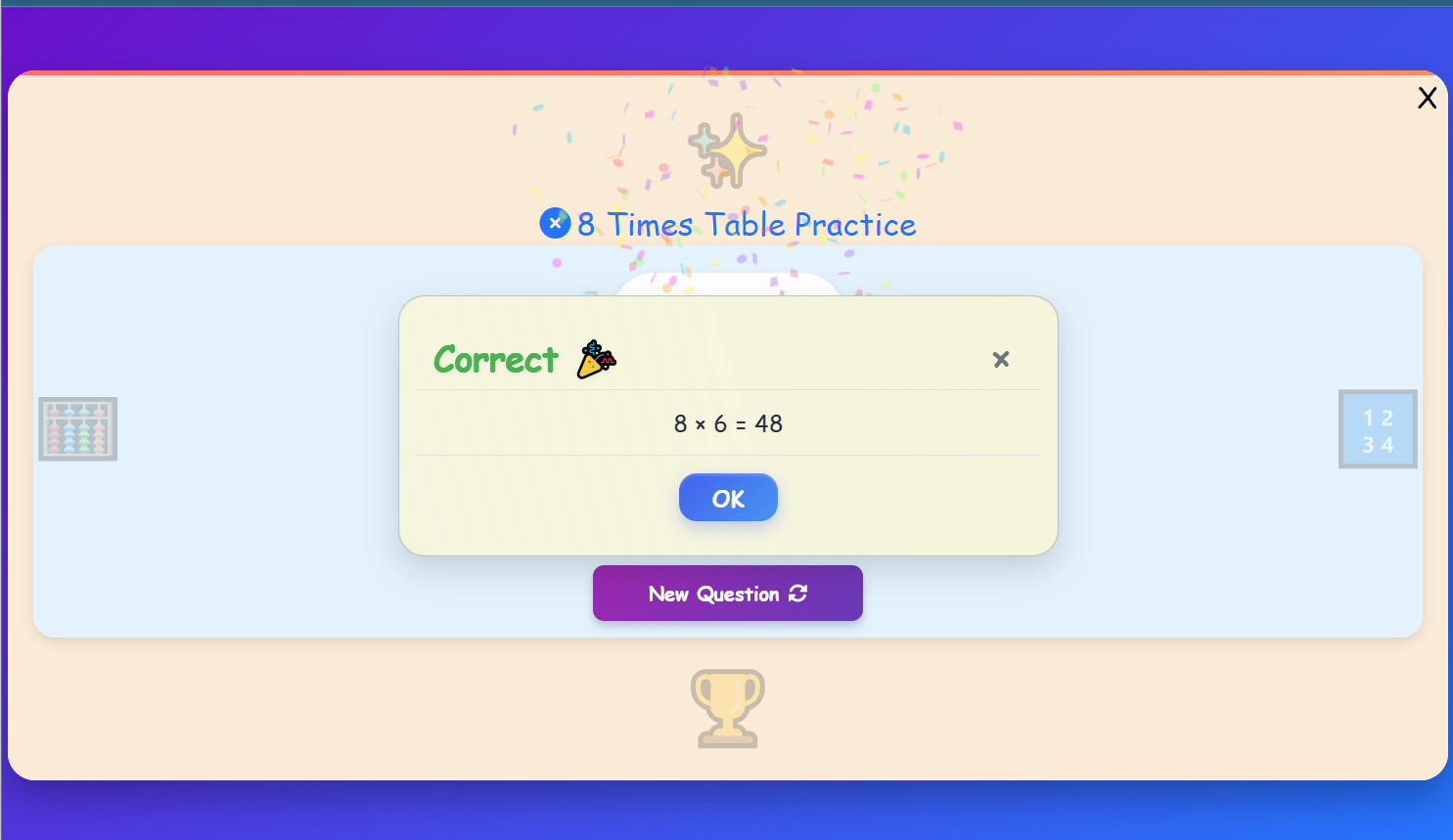 Table of 8 Challenge