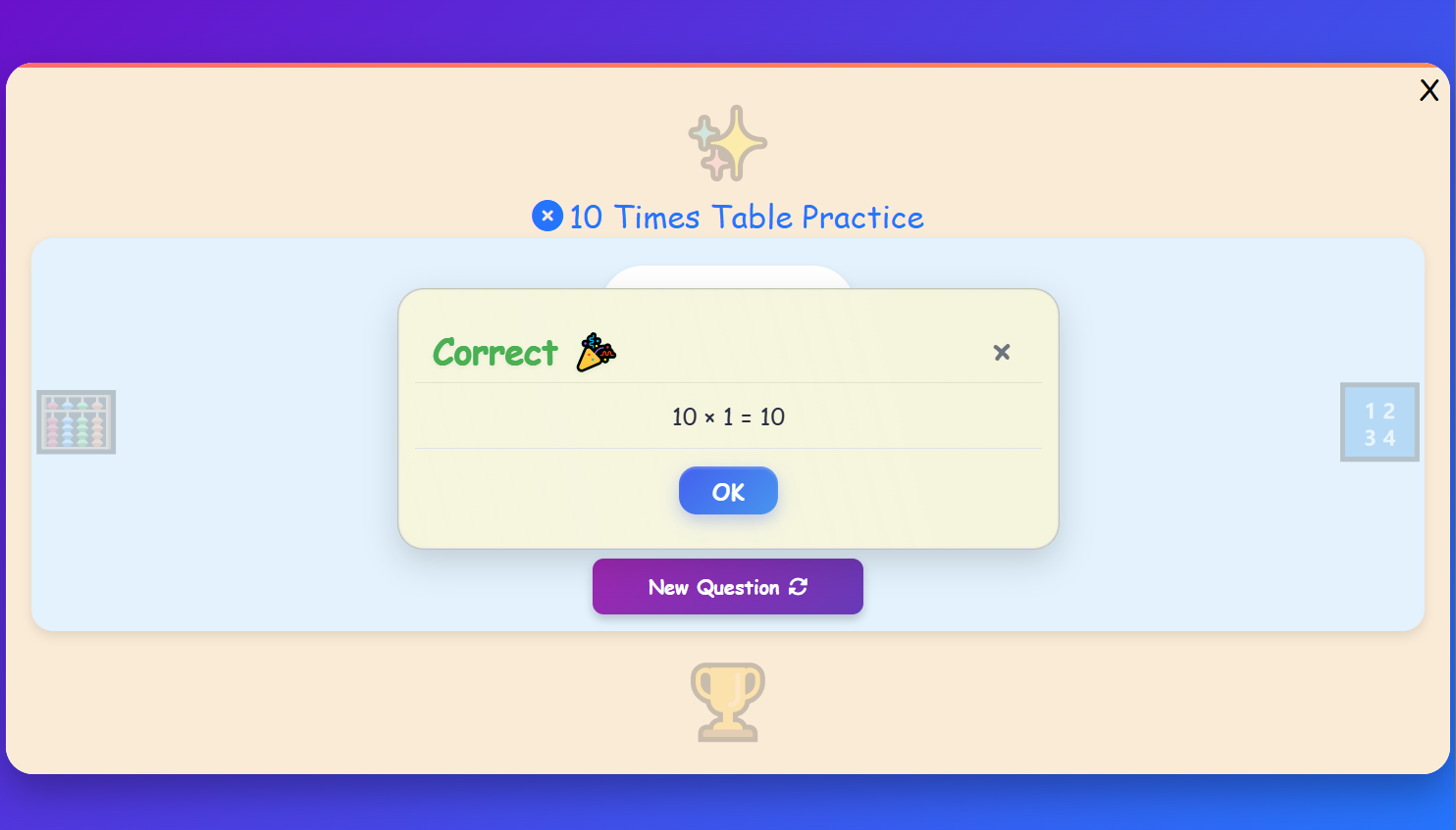 Table of 10 Challenge